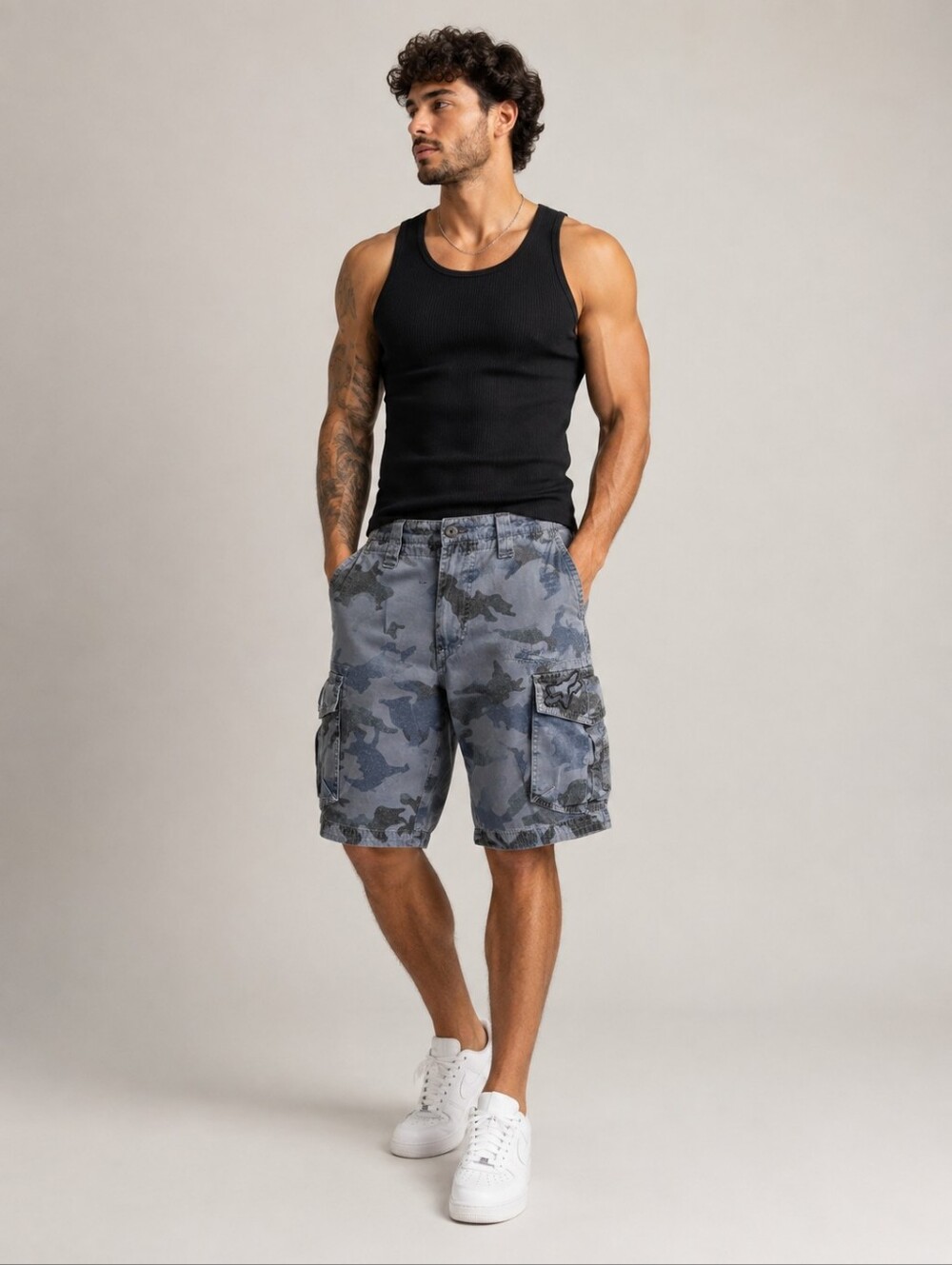 Fox Men's Gray Camo Cargo Shorts